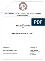 Torts Project - Defamnation - Alok Misra - 2011