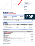 Policy Schedule: Personal Accident Gold