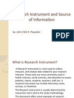 Research Instrument and Source of Information