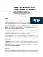 Using Service Logic Business Model Canvas in Lean Service Development