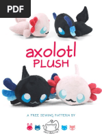 Axolotl Plush Sewing Pattern PDF