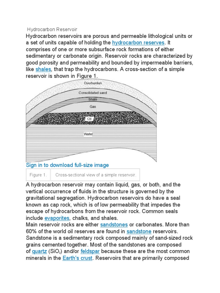 Hydrocarbon Reservoir PDF Sandstone Petroleum Reservoir