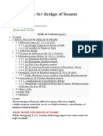 Basic Rules For Design of Beams