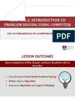 Chapter 2: Introduction To Problem Solving Using Computer: Csc118 Fundamentals of Algorithm Development