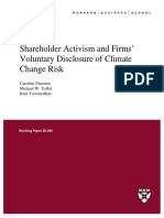 Shareholder Activism and Firms’ Voluntary Disclosure of Climate Change Risk 20-049