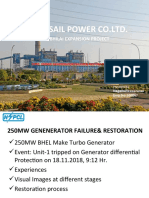 250MW Generator Failure Restoration at NTPC-SAIL Power