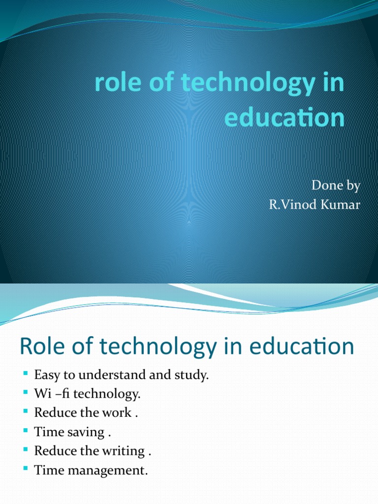 Role of Technology in Education | PDF
