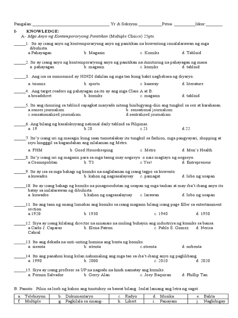 3Q Worksheet 1 | PDF