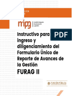 Furag Ii: Instructivo para El Ingreso y Diligenciamiento Del Formulario Único de Reporte de Avances de La Gestión