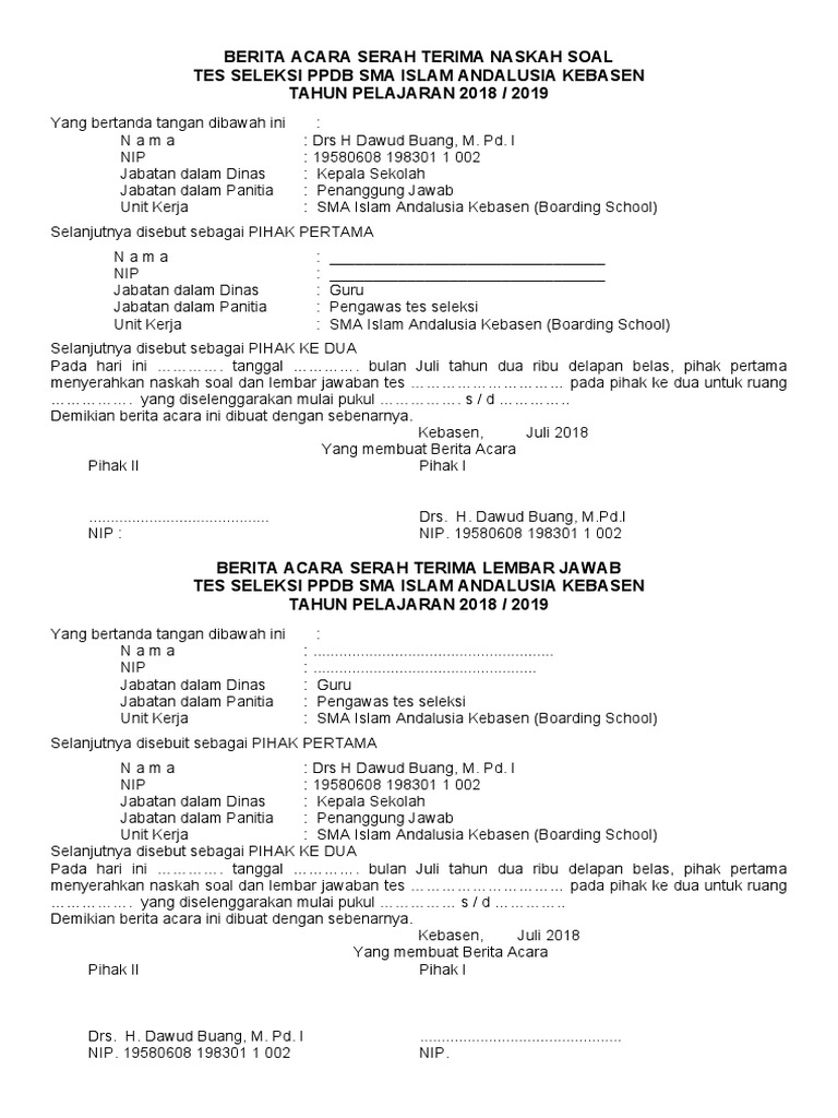 Kelengkapan Tes Seleksi | PDF
