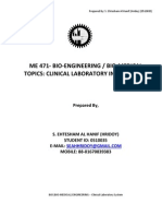 Me 471-Bio-Engineering / Bio-Medical Topics: Clinical Laboratory Instruments