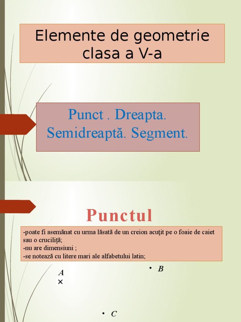 Elemente - de - Geometrie, PUNCT, DREAPTA | PDF