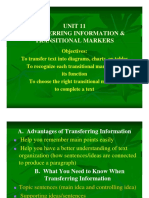Unit 11 Transferring Information & Transitional Markers