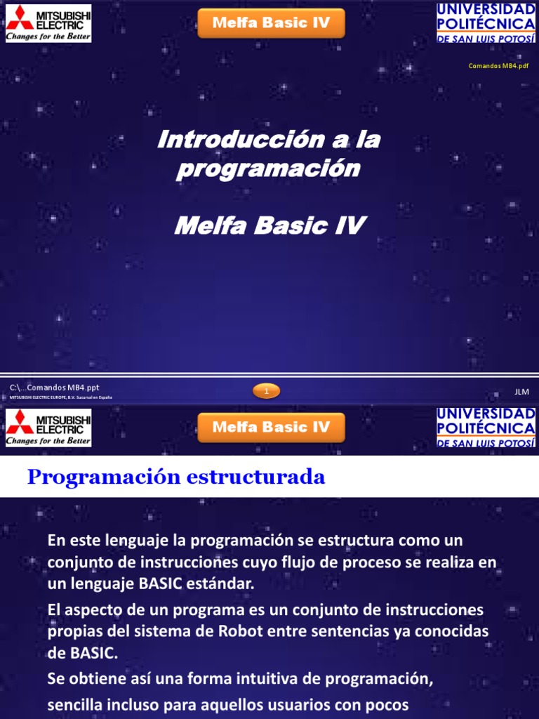 Comandos de Melfa Basic IV | PDF | Básico | Desarrollo de software