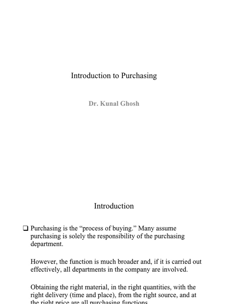 Comprehensive Guide to Purchasing Process | PDF | Specification ...