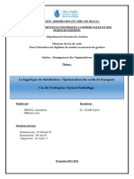 La Logistique de Distribution, Optimisation Des Coûts de Transport PDF