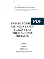 Ensayo Pasivo A Largo Plazo y Prestaciones Sociales