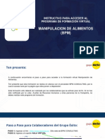 Manipulación de Alimentos - Instructivo Formación Virtual PDF