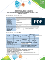 Guía de Actividades y Rúbrica de Evaluación - Tarea 1 - Calculos Basicos