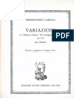 Variazioni Su L'arietta Italiana (Sul Margine Di Un Rio) Op.142 Ferdinando Carulli PDF