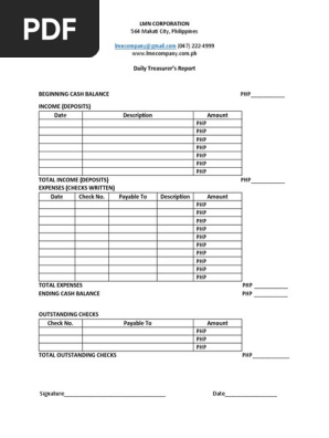 Treasurer's Report