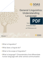 General Linguistics - Week 1 Lecture