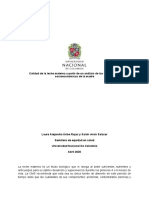 Calidad de La Leche Materna A Partir de Un Análisis de Las Condiciones Socioeconómicas de La Madre