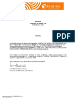 Positiva Compañía de Seguros S.A. N.I.T 860.011.153-6: Impreso Por Internet El 11/03/2020 08:04:18 P. M