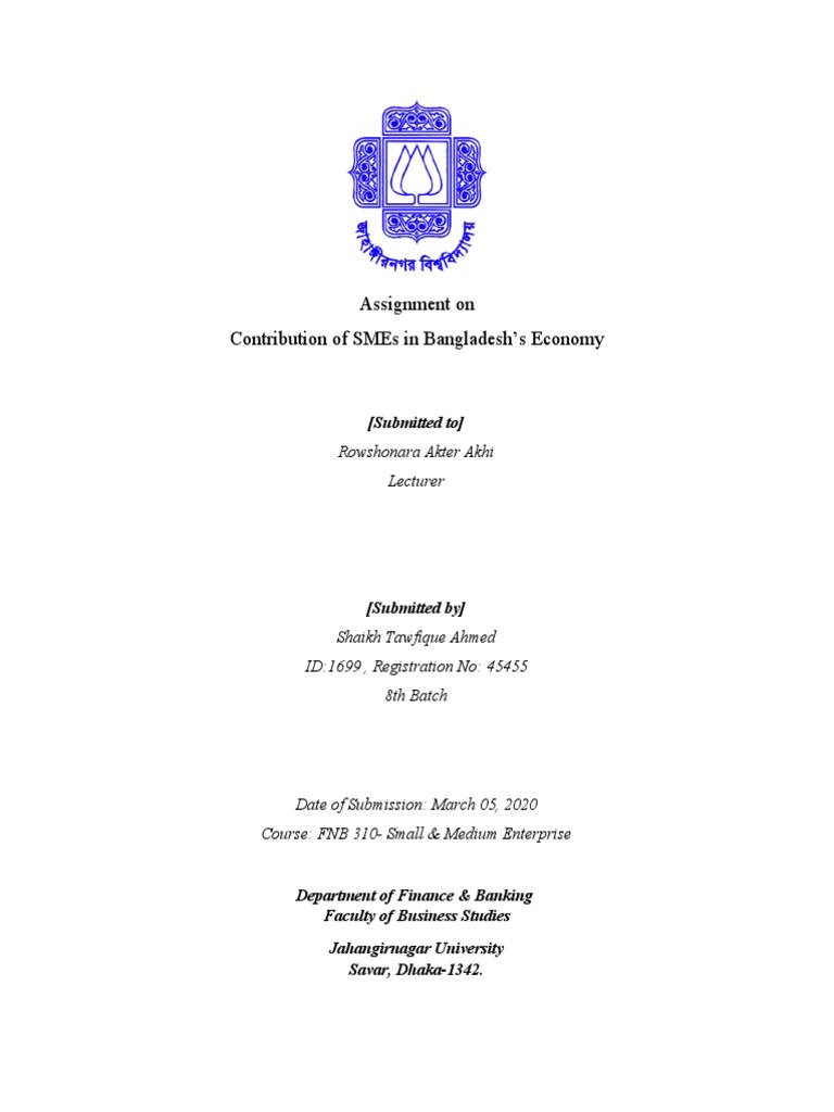 SMEs' Role in Bangladesh's Economy | PDF | Small And Medium Sized ...
