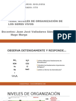Tema: Niveles de Organización de Los Seres Vivos Docentes: Juan José Valladares Sánchez Hugo Murga