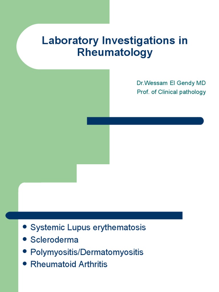 Laboratory Tests in Rheumatology | PDF | Rheumatoid Arthritis | Medical ...