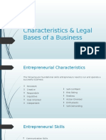 Characteristics & Legal Bases of Entrepreneurship (39