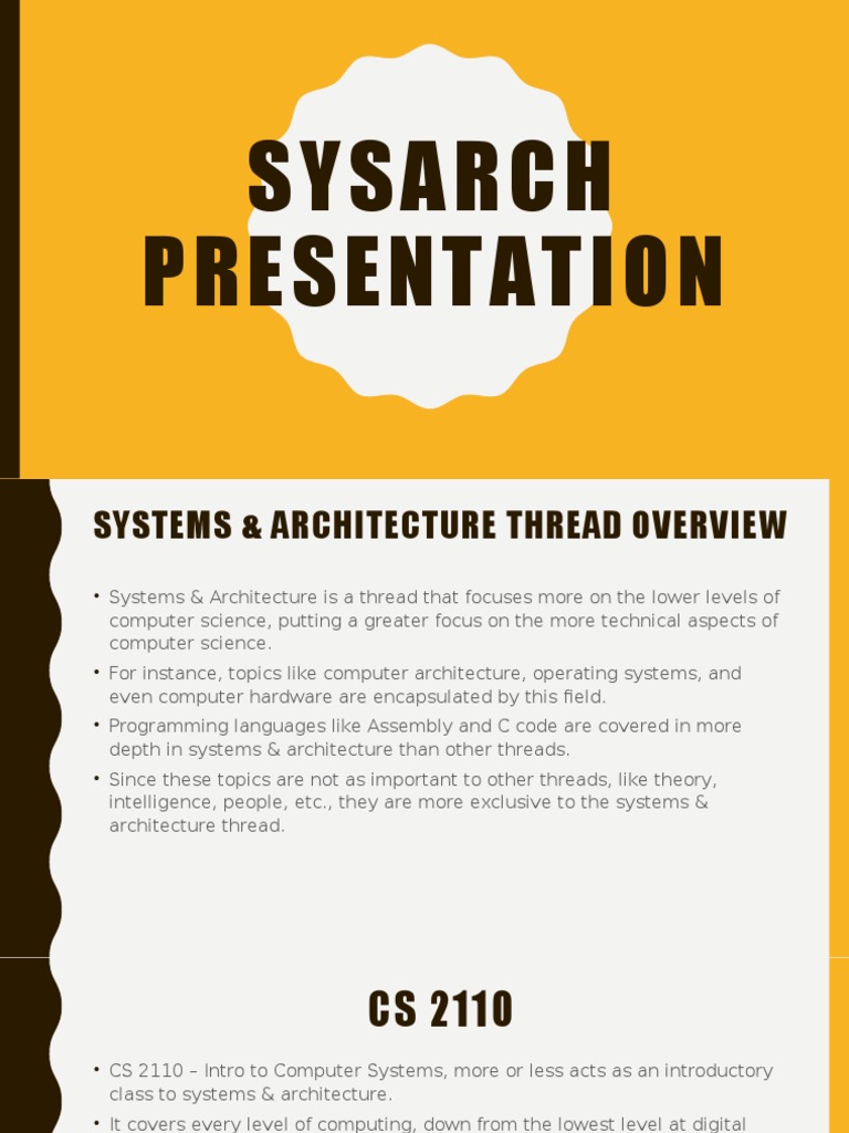Overview of Systems & Architecture Thread | PDF | Operating System ...