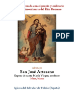 1 de Mayo. San Jose Artesano, Esposo de La Santísima Virgen, Confesor. Propio y Ordinario de La Santa Misa Rezada