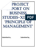Business Studies Project On Principle of Management