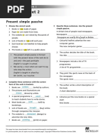 Worksheet 2: Present Simple Passive