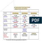 2nd Grade Departmentalized Weekly Student Schedule