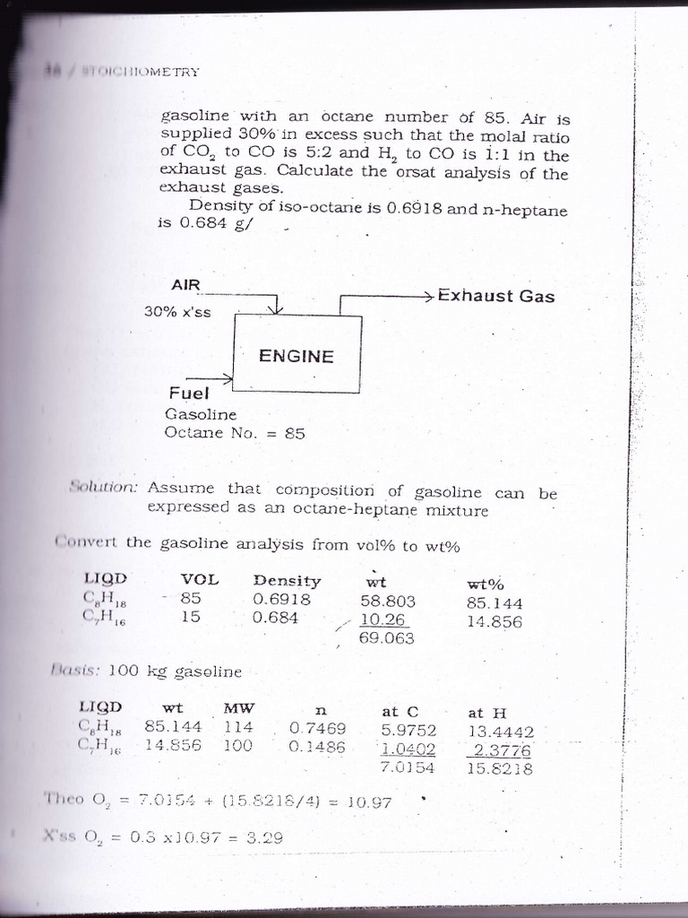 Calculation of Exhaust Gas Composition and Energy Losses from the