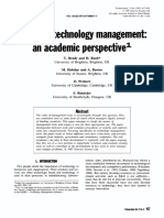 Tools For Technology Management: An Academic Perspective