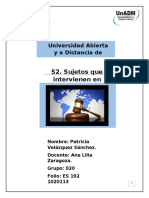 S2. Sujetos Que Intervienen en Proceso: Universidad Abierta y A Distancia de México
