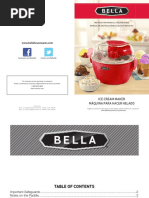 BELLA 13716 1L Ice Cream Maker, Red IM PDF