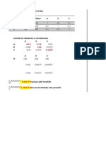 Cálculos de matrices y varianzas en Excel