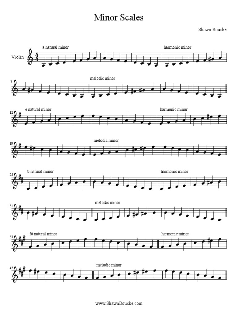 Violinminorscalesbook1and2octave Pdf Minor Scale Musicology