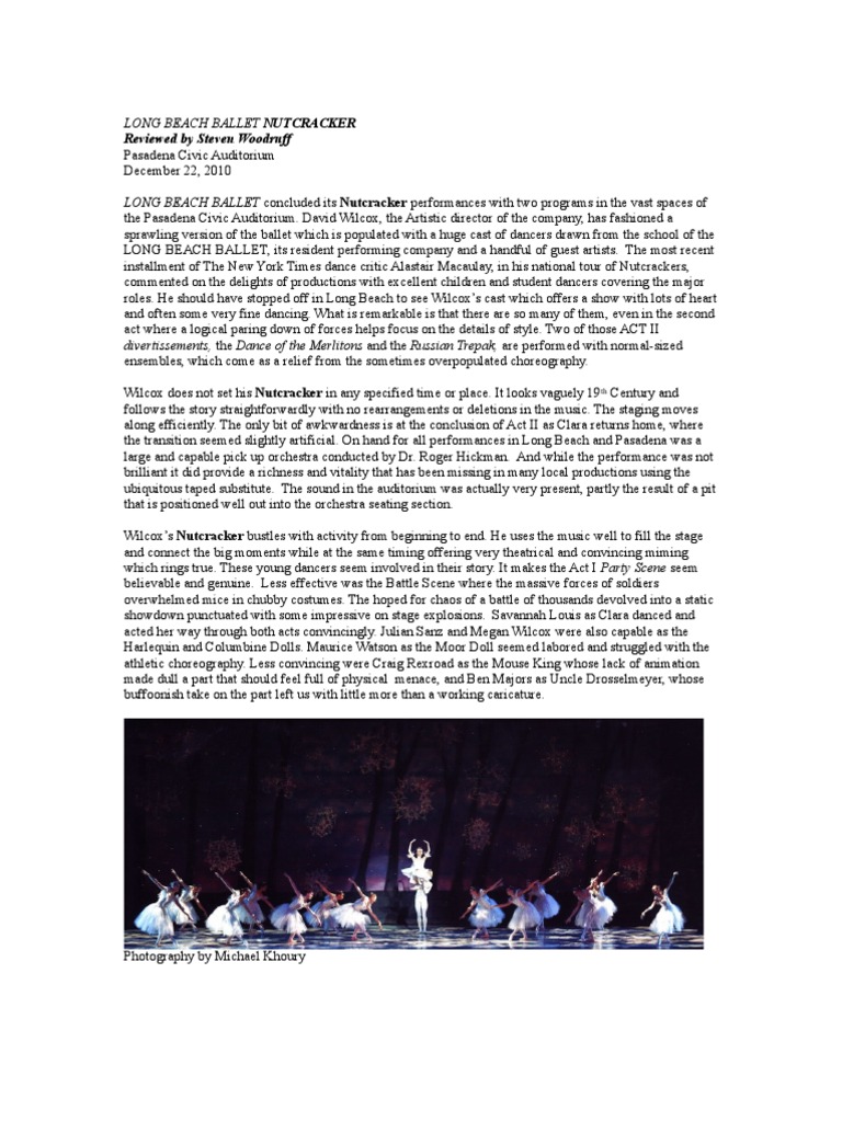 Long Beach Ballet Nutcracker (Photo of Waltz of The Snowflakes by