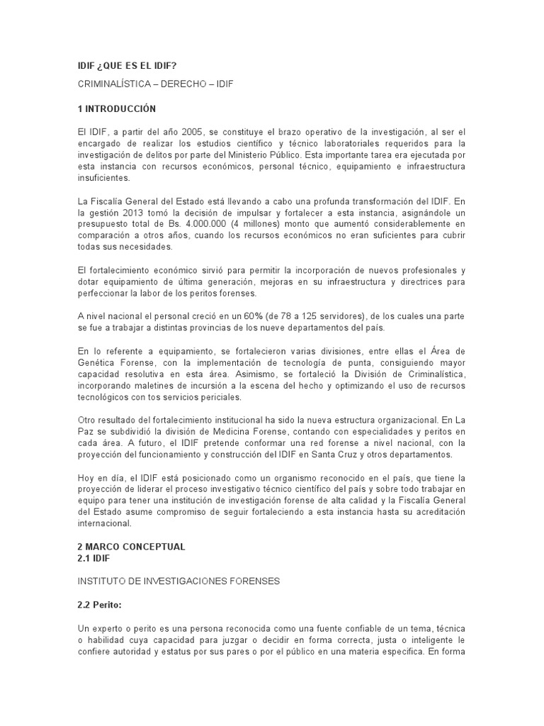 IDIF: Instituto de Investigaciones Forenses | PDF | Toxicología | Experto