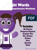 Sight Words Reading Comprehension Workbook Sample