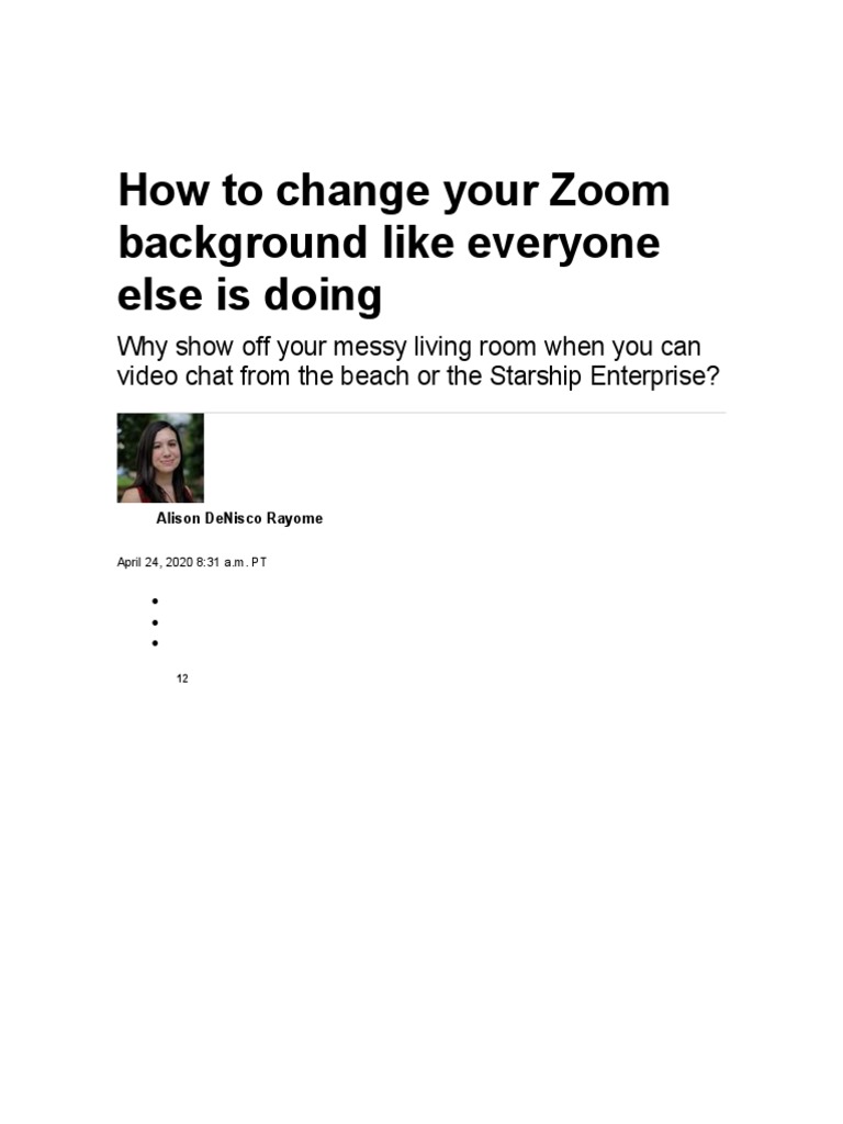 How To Change Your Zoom Background Like Everyone Else Is Doing PDF