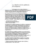 Importancia y Objetivos de La Auditoría Tributaria en La Empresa