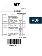 Accumulator bet slip for 4 football matches on 1 Feb