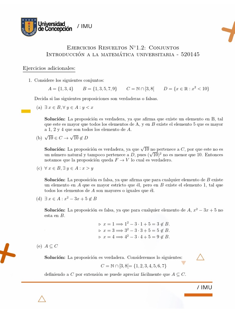 Ejercicios Resueltos de Conjuntos | PDF | Proposición | Conjunto ...